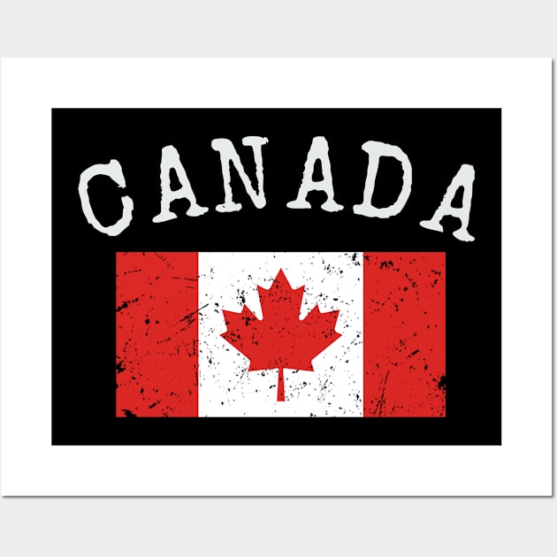 Flag of Canada - Retro Distressed Vintage Canadian Flag Wall Art by PerttyShirty